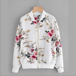 Lightweight floral bomber jacket 2X